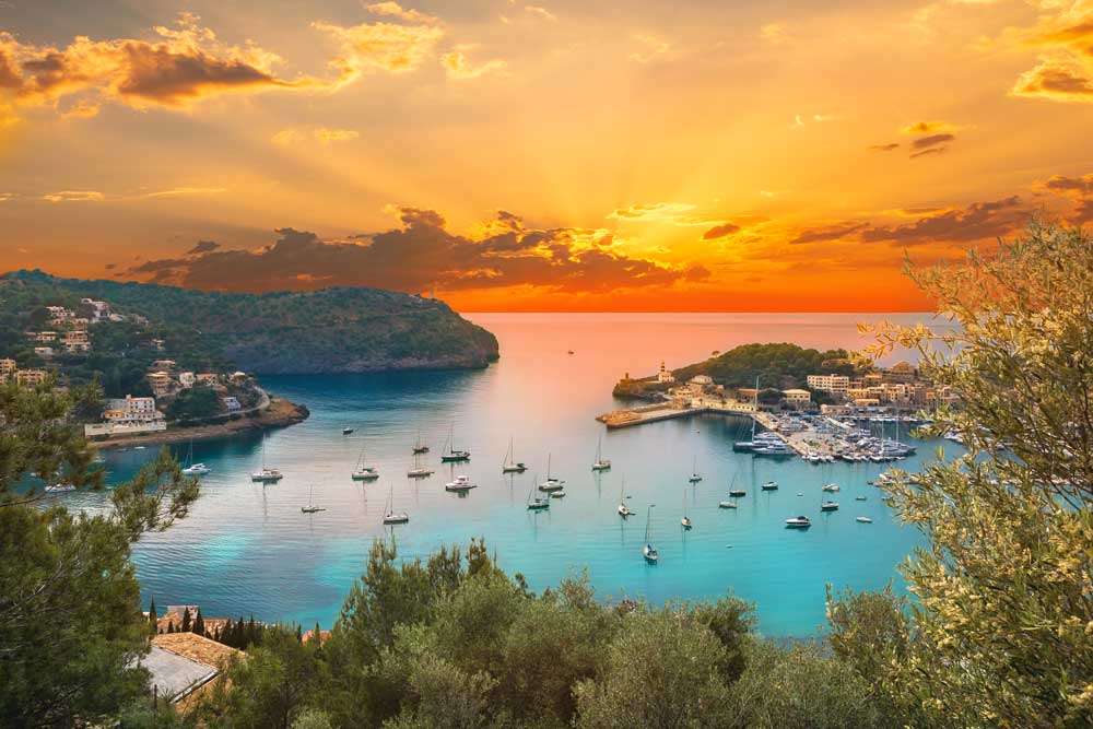 Breathtaking sunset over Port de Soller