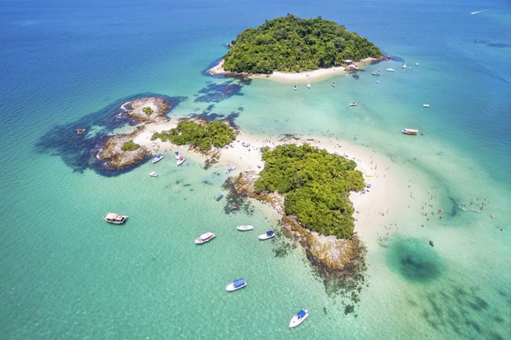 The Cataguases Island in the sailing area south of Rio de Janeiro