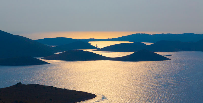 Aerial view of the sailing paradise Kornati Archipelago