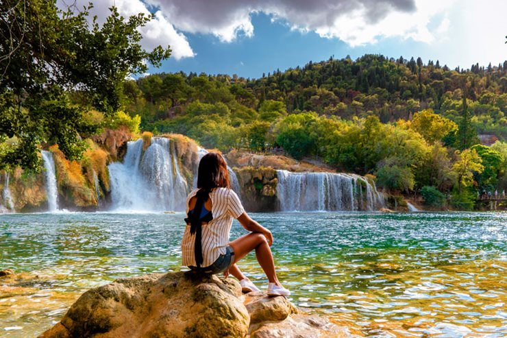 Krka Waterfalls in Dalmatia near Skradin